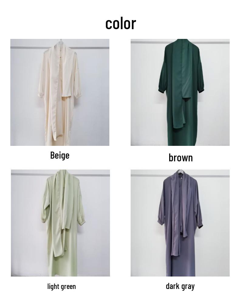 Yiduo Duo New Middle East Hijab Long Robe - Solid Color Simple Dress 21499