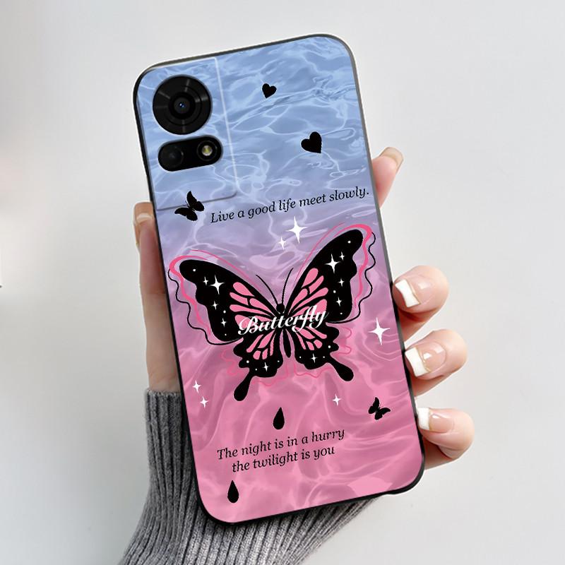Cute Case For TCL K23 / TCL K24 Funda TCL 50 LE T510SPP Capa Printing Shell Protective Cover Soft Silicone Cartoon Black Casing