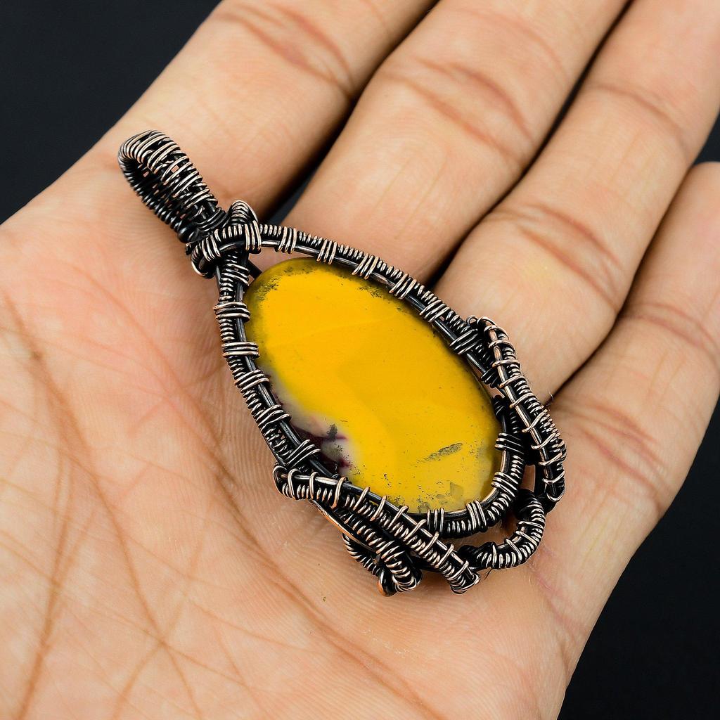 Mookaite 999 Copper Wire Wrapped Pendant Handmade Gemstone Jewelry, Gifts For Wife Brand New Pendant