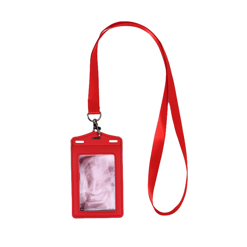 PU Leather Multi-function Card Holder Case for Work Badge Bus Pass ID Card Bank Card Credential Holder