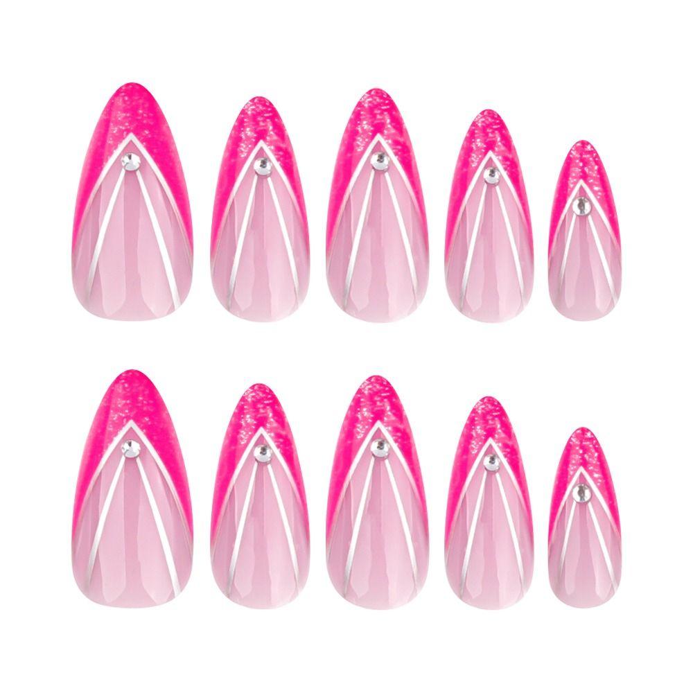 Long Almond and Ballerina Fake Nials Cat Eye Nail Tips Manicure False Nails Women