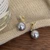 Zircon pearl earrings French niche design stud earrings light luxury high-end fashion earrings