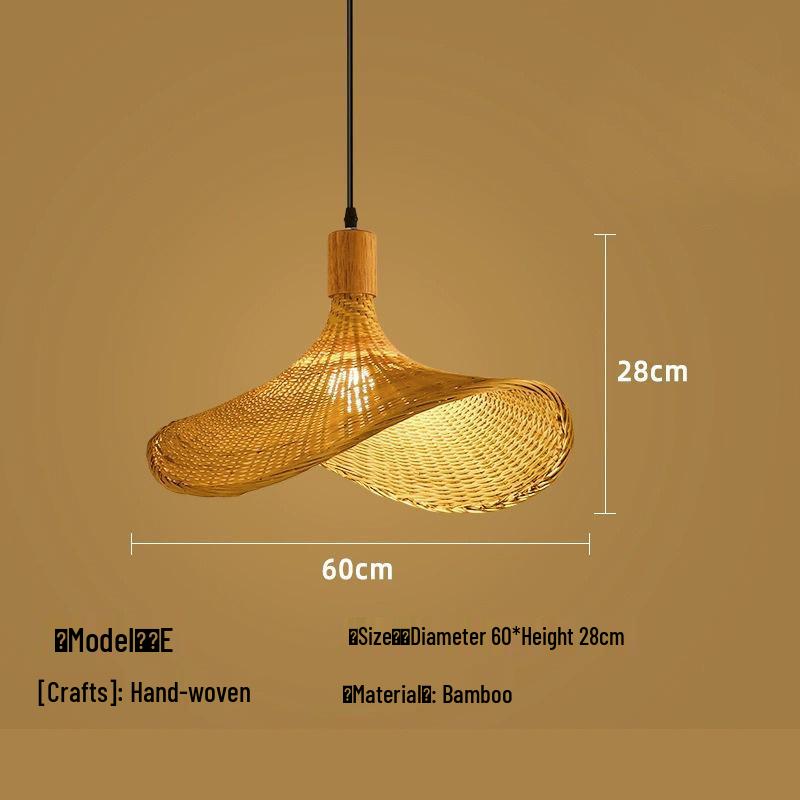 Bamboo Zen Pendant Light: Artistic Bamboo Weave Lantern for Tea Rooms and Tables