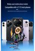 Q6 RGB Sound-Reactive Wireless Charging Car Phone Holder with Foldable Screen and Unobstructed Lens Design