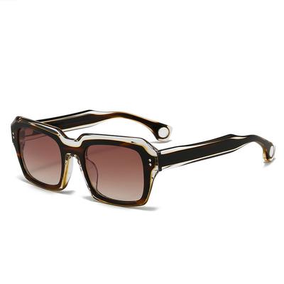 High Quality Niche Designer Polarized UV400 Sunglasses 150 Large Frame Retro Tortoise Shell Fashion Shade Square Colored Glasses