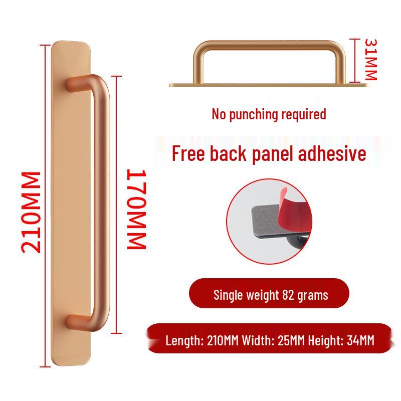 Aluminum Alloy No-Drill Door Handle for Glass, Window, Balcony, Sliding, and Cabinet Doors