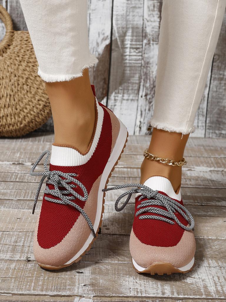 Foreign trade large size flat-bottomed sports and leisure shoes women's 2025 autumn new comfortable and breathable fly-woven mesh lightweight runnin