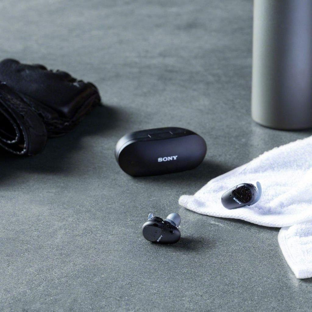 Sony True Wireless Earphones Bluetooth Separate Left and Right 2020 360 Reality Audio Black Noise-Canceling WF-SP800N Compatible, Headphones,