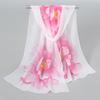 Floral Print Chiffon Scarf Long Shawl Silk New Beach Scarves  Summer