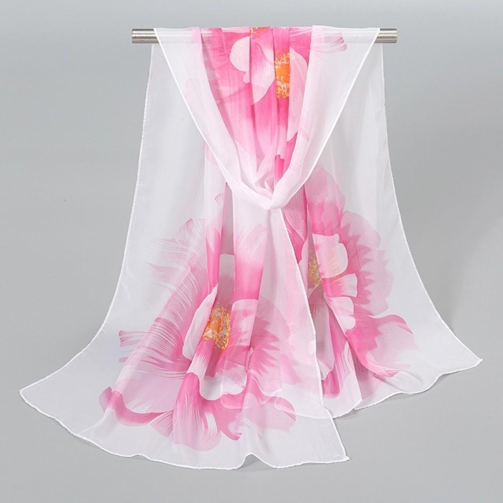 Floral Print Chiffon Scarf Long Shawl Silk New Beach Scarves  Summer