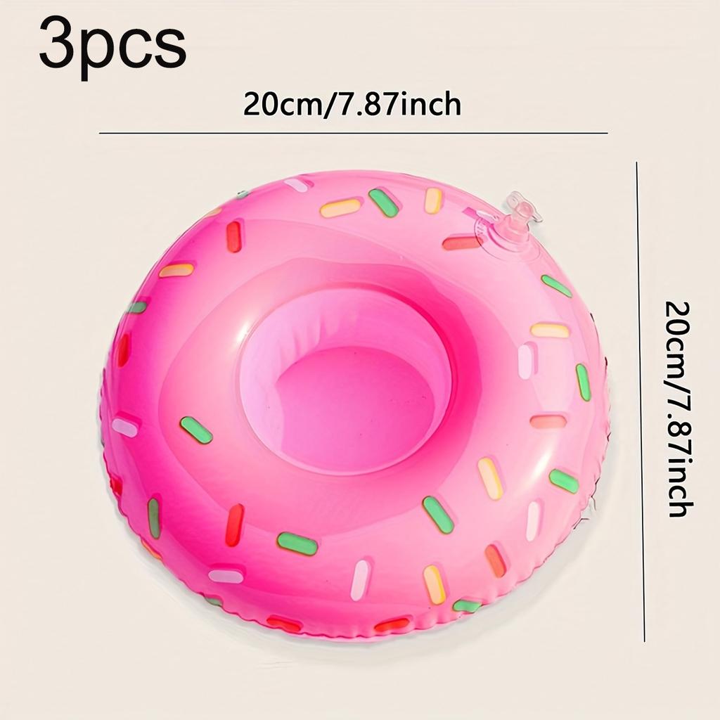 Luftmatratzen für Becher Aufblasbarer Donut Getränkebecherhalter Poolliegen Baruntersetzer Schwimmhilfen Niedliches Spielzeug Getränkehalter