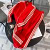 Mode Sportkläder Set Dam Höst och Vinter Artikel Koreansk Casual Cardigan Vida Byxor Tvådelat Set