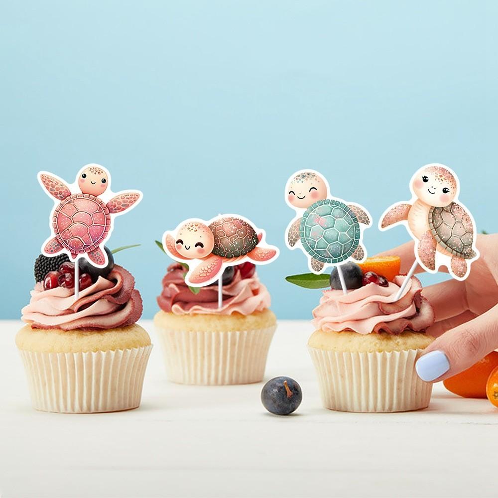 Turtle Birthday Cartoon Cake Embellishments With Paper Inserts Celebrations For