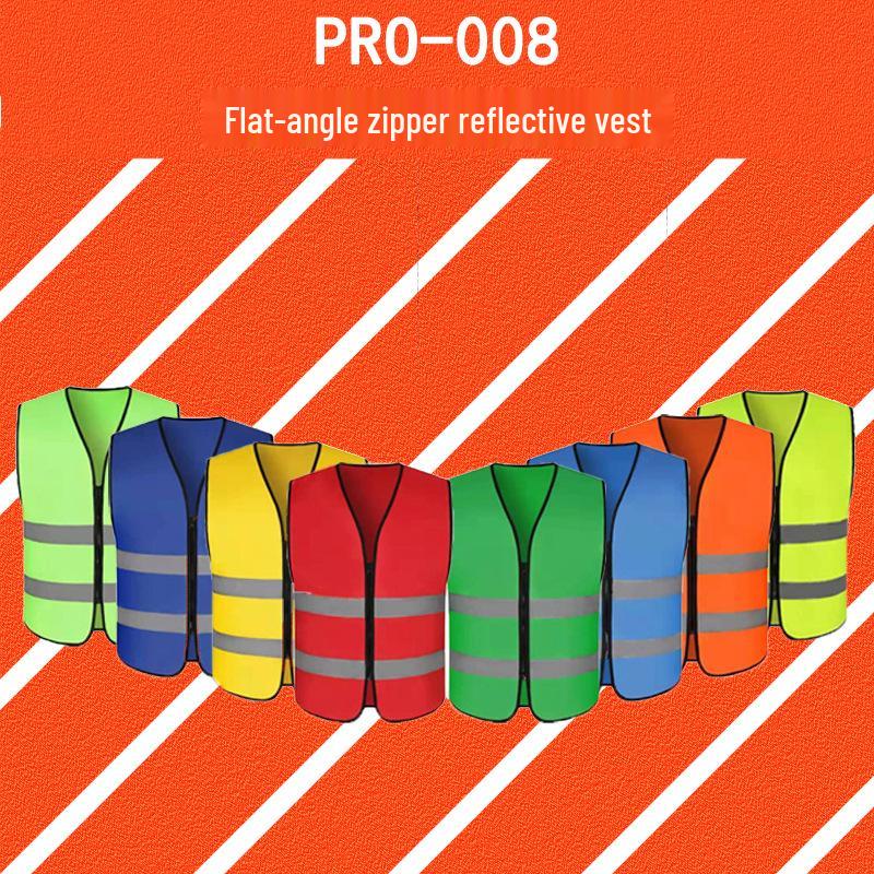 Reflective Zipper Vest for Automotive, Engineering, and Construction Safety Thickened Zipper