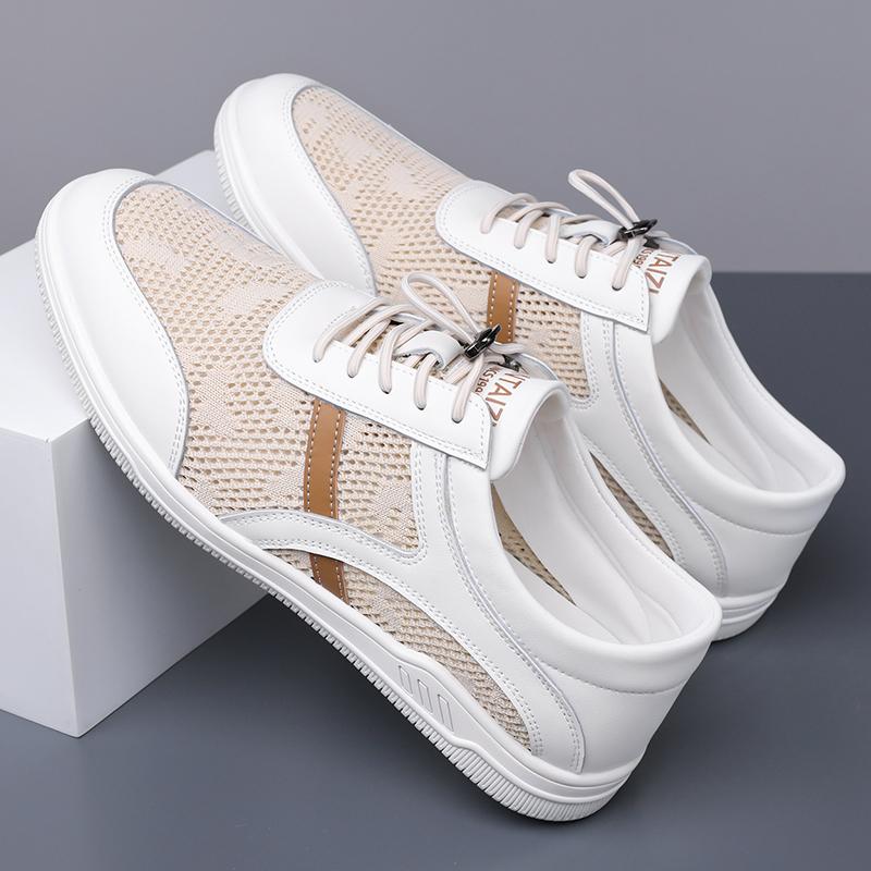 Móda Letní Móda Nové Pánské Vzdušné Síťované Prodyšné Smíšené Ležérní Boty Pánské Bílé Černé Sportovní Vycházkové Tenisky Ploché Boty Mokasíny