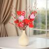 3pcs Romantic Valentine's Day Love Stem Red Artificial Flower  Party Favor