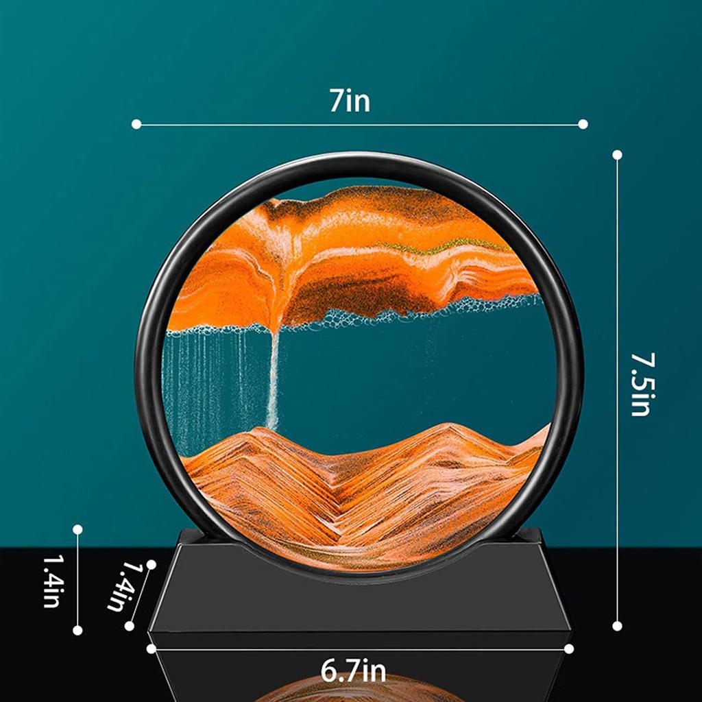 Moving Sand Art Picture Glass Liquid Painting 3D Natural Landscape showpieces for Home Decor Antique Gifts