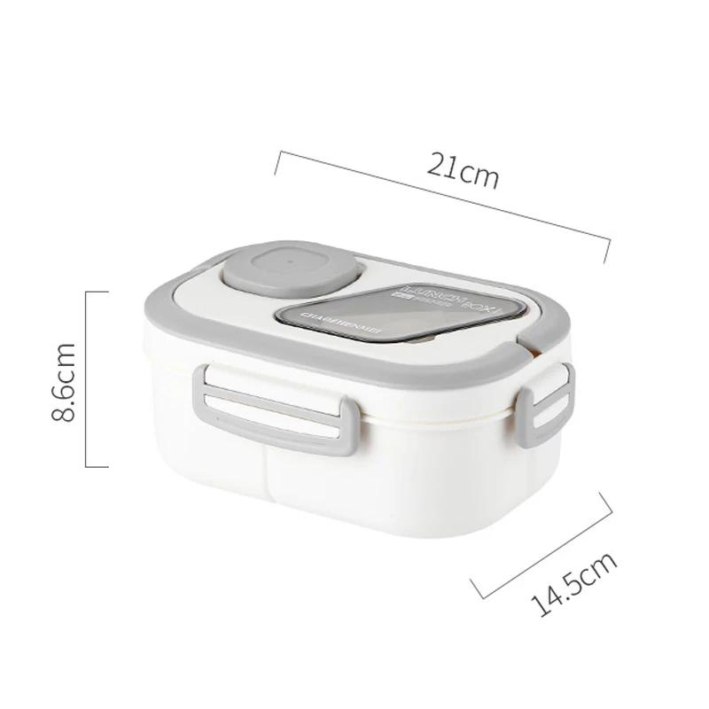 Lancheira portátil com alça 1200ML Caixa Bento selada de camada dupla para trabalhador de escritório Estudante Micro-ondas Aquecimento de recipientes de alimentos