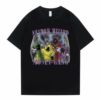Shadow Wizard Money Gang Funny Meme Print Tshirt Men Casual 100 Cotton Oversized T Shirts Mens Vintage Tshirt Short Sleeve