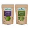 Neuherbs Hennè e Indaco in Polvere per Colorare e Nutrire i Capelli, Puro Naturale, 100 g Ciascuno, Combo