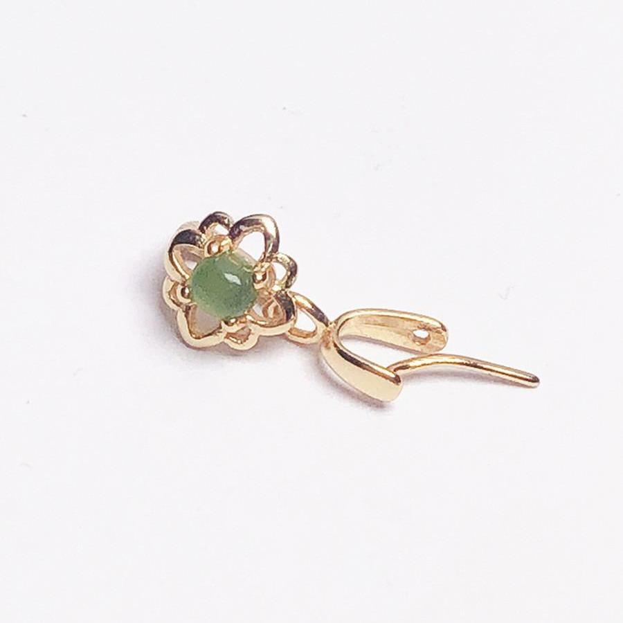 18K Gold Buckle Necklace with Buddha Charm and Top Bead Clasp 925 Sterling Silver Plated, Free Shipping