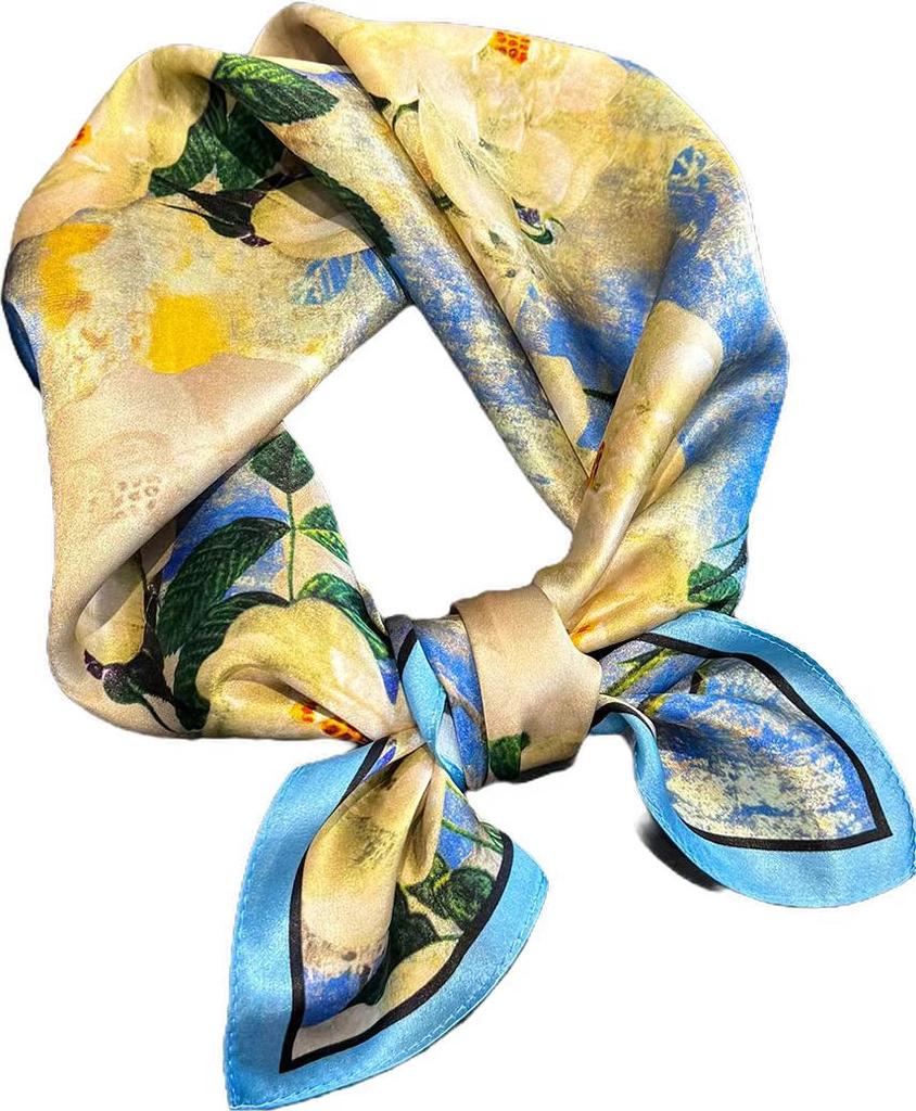 100% Pure Silk Scarf Women Headband Print Pashmina Kerchief Foulard Female Bandana Scarves Hijab Shawl Wraps Square Headkerchief