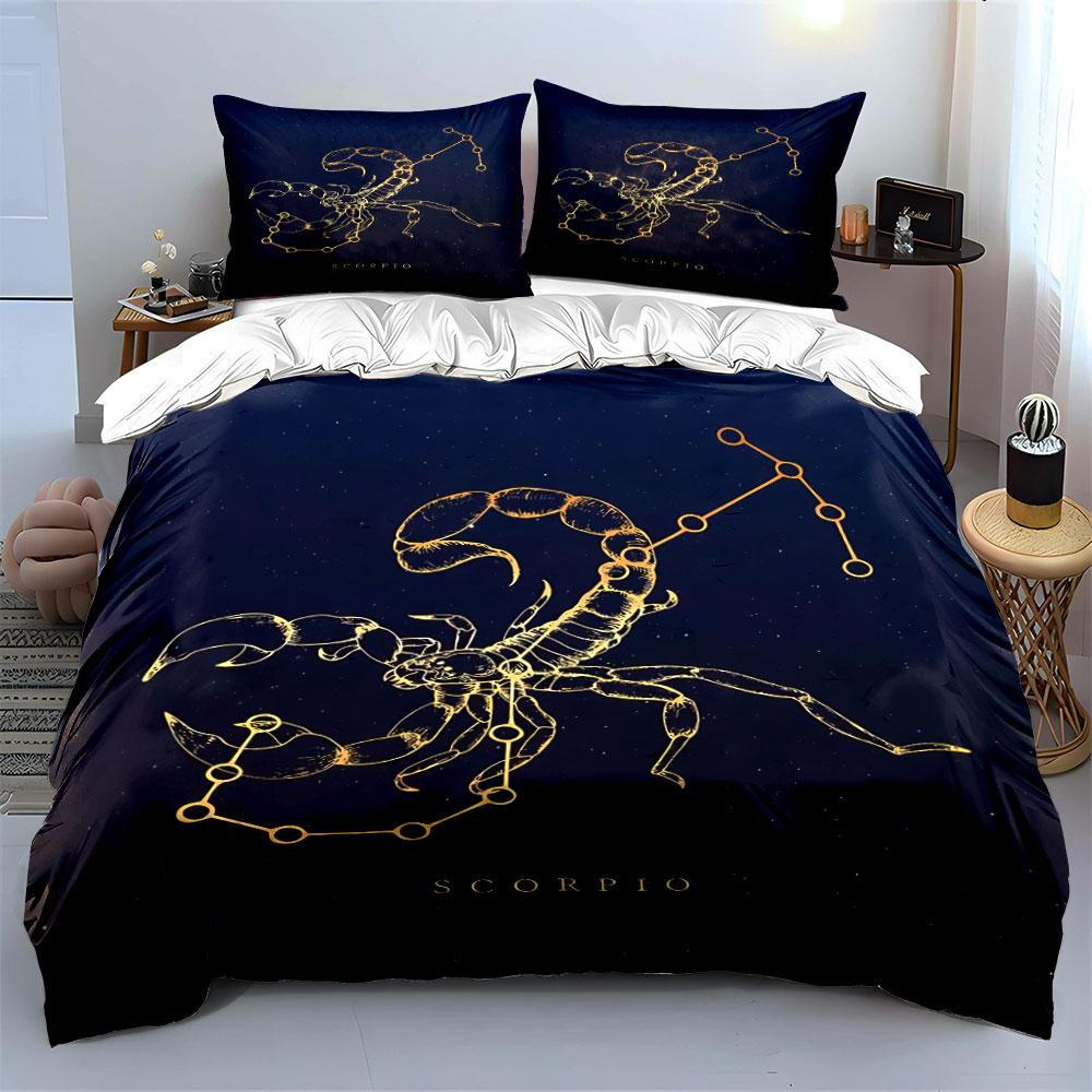 Scorpio Constellation Bedding Set Bedding Duvet Cover Set Duvet Cover Pillowcases  (1 * Duvet Cover 2 * Pillowcases, Without Duvet Insert)