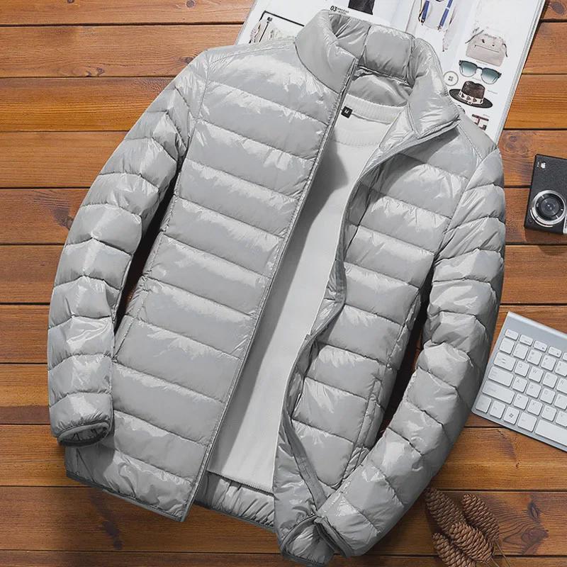 2023 Herren Slim Fit Leichte Winter Daunen-Baumwolljacke mit Stehkragen