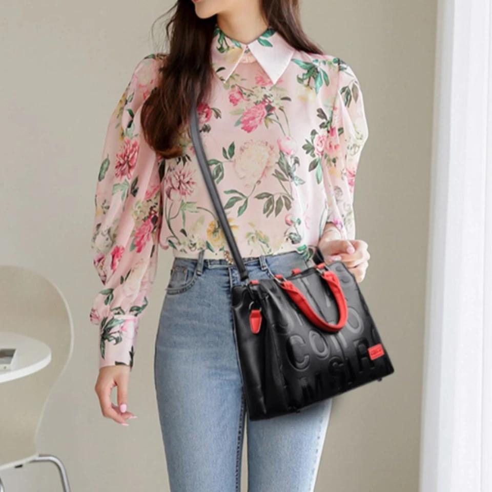 PU Leather Casual Shoulder Crossbody Bags for Women Ladies Luxury Designer Large Capacity Travel Handbag