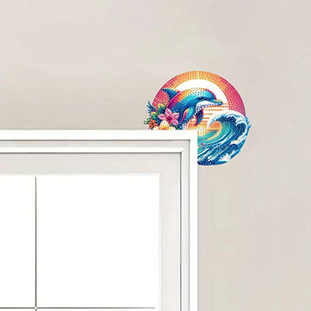 

Wave Dolphin 2D Flat Diamond Painting Door Corner Sign DIY Door Frame Decor United States
