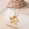 Vintage court style stainless steel large flower pendant necklace women's waterproof design necklace