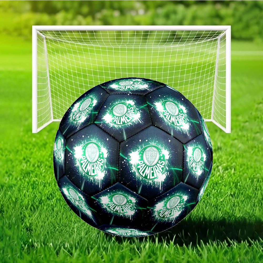 Green And White Passion Printed Size 5 Soccer Ball - Durable, Machine-stitched, Soft and Comfortable, Suitable for Training and Matches Gift