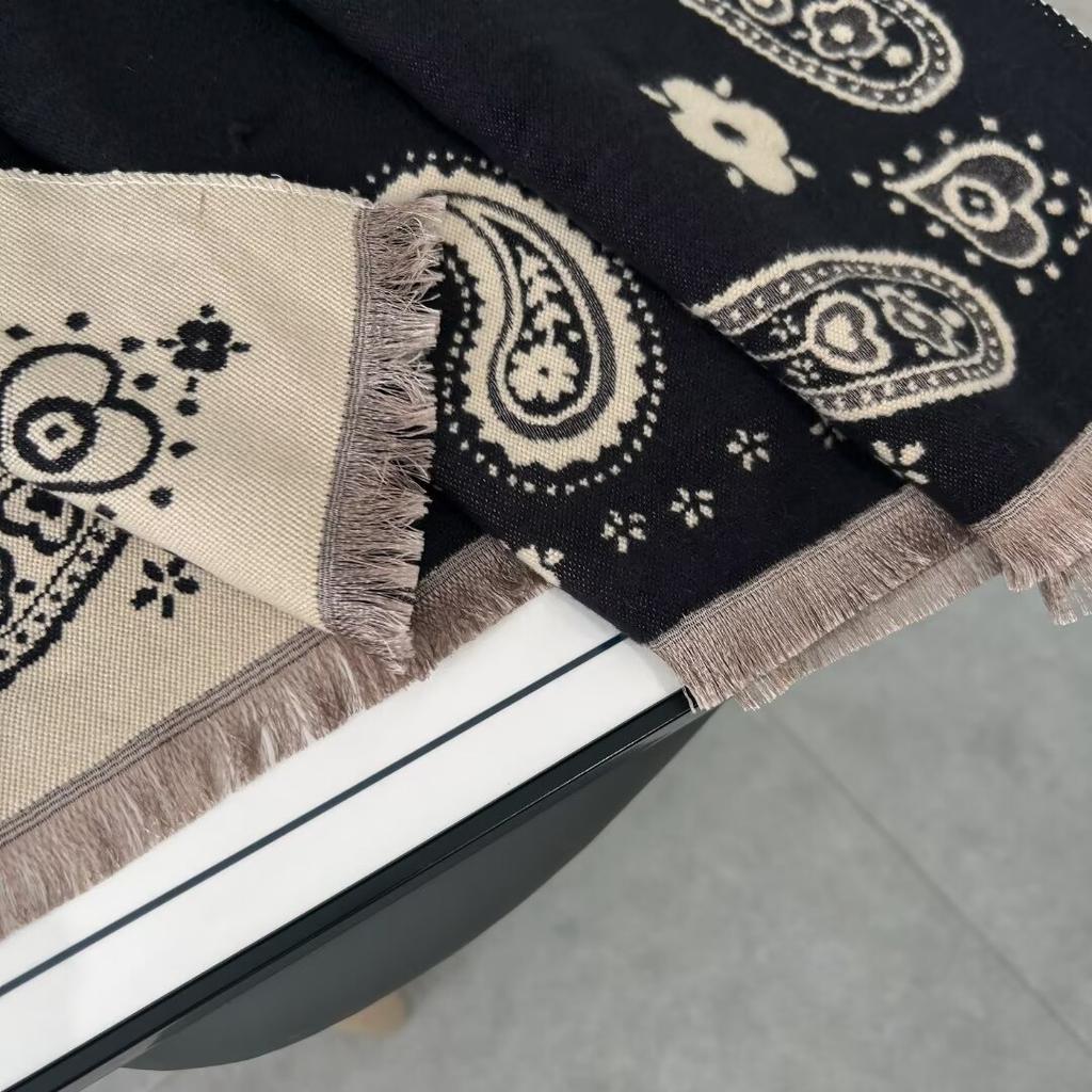 Bohemian Style Double-Sided Faux Scarf Thickened Warm Fashion Outdoor Travel Office Shawl Wrap