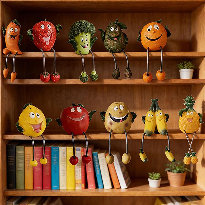 Fun Fruit Sculptures, Featuring Adorable Shapes And Designs Such As Pineapple, Banana, Lemon, And Orange.