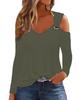 Women Casual Summer Floral Print Long Sleeve U Neck Blouse Fashion Shirts