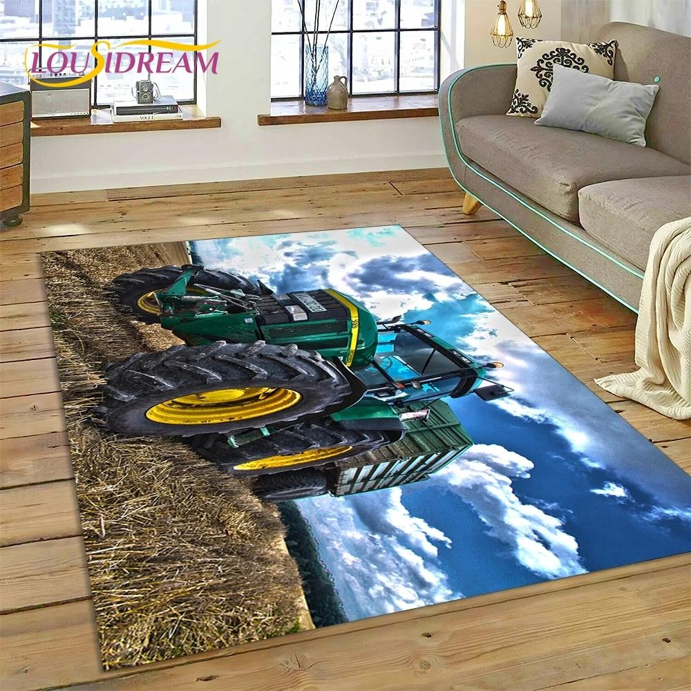 Retro Tractor Car 3D Truck Rug Carpet for Living Room Bedroom Home Decor,Floor Mat Non-slip Decoration for Sofa Doormat Kid Gift