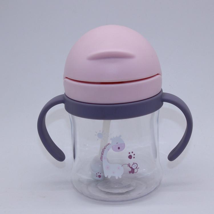 

Cartoon Flip-Top Straw Water Cup with Gravity Ball for Toddlers and Infants 250ml розовый