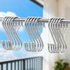 10pcs Heavy Duty Metal S Hooks with Safety Buckle S Hanging Hook for Plants Jeans Pots Bags Clothes Towel Organizer Accessorie