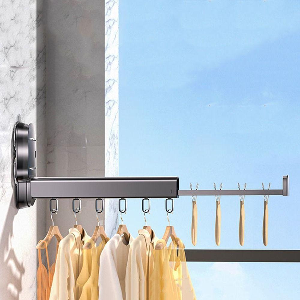 Large Capacity Folding Clothes Rack Wall Mounted Laundry Hanger Clothes Drying Rack  Towels