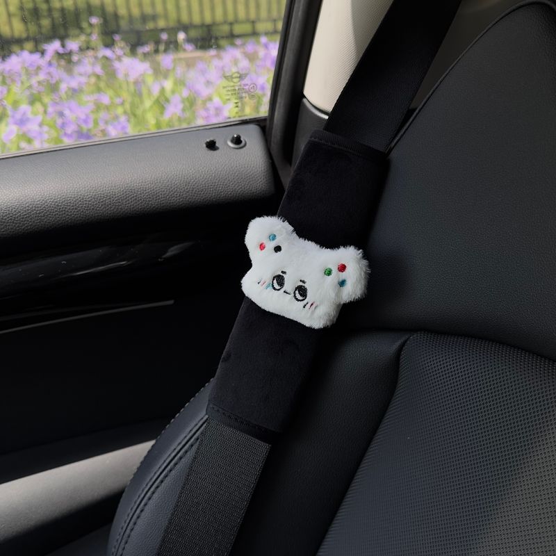 Colorful Bear Car Seatbelt Shoulder Pads, Cute Car Decoration Shoulder Pads, In-Car Couple Decorations