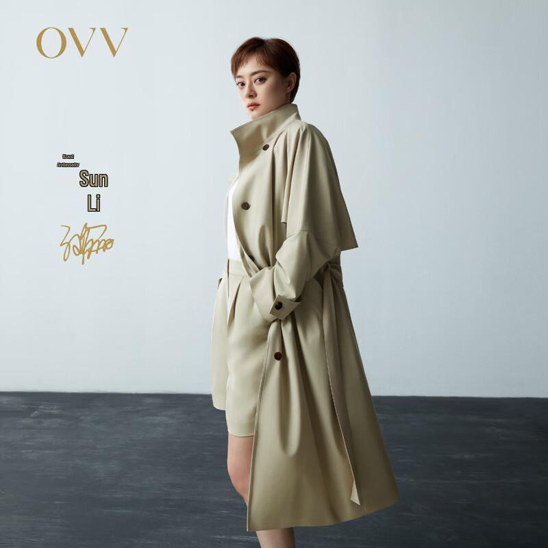 

OVV Spring Summer Women s Double-Breasted Trench Coat L