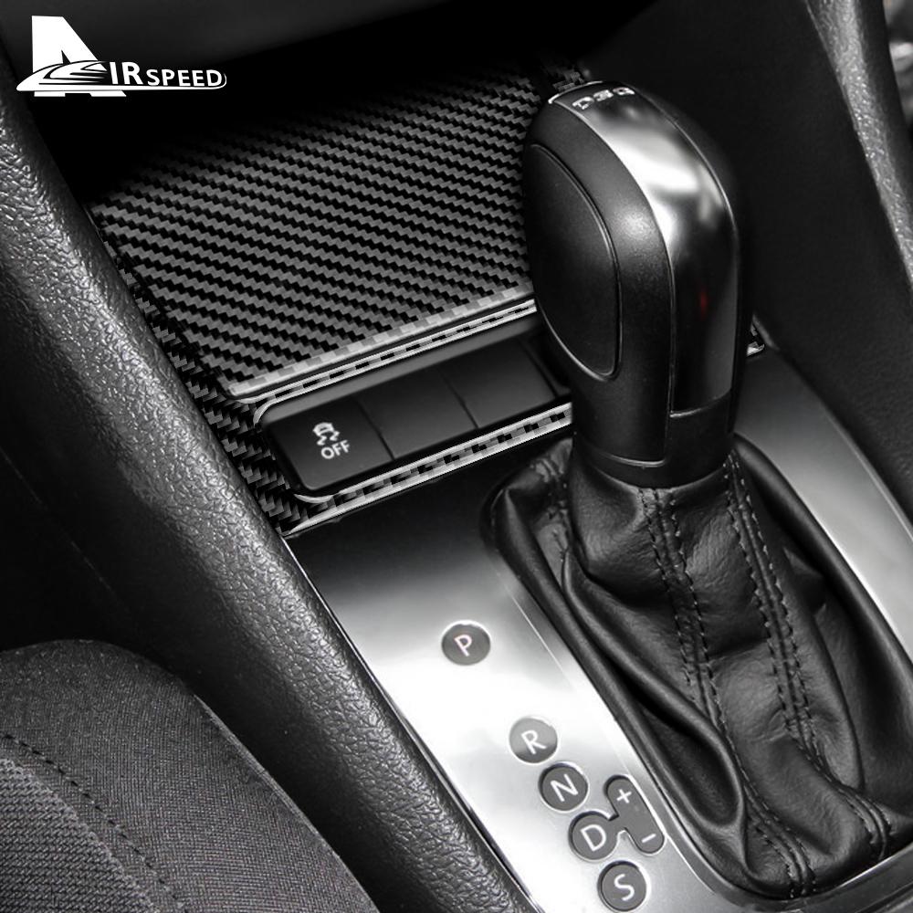 Real Soft Carbon Fiber Sticker for Volkswagen VW Golf 6 GTI R 2008 2009 2010 2011 2012 2013 Car Ashtray Panle Frame Accessories
