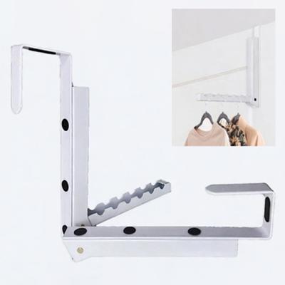 Over The Door Hooks Collapsible Folding Metal Hanger Organizer for Laundry Bathroom Bedroom Space Saving Clothes Drying Rack for Coats Towels Bags