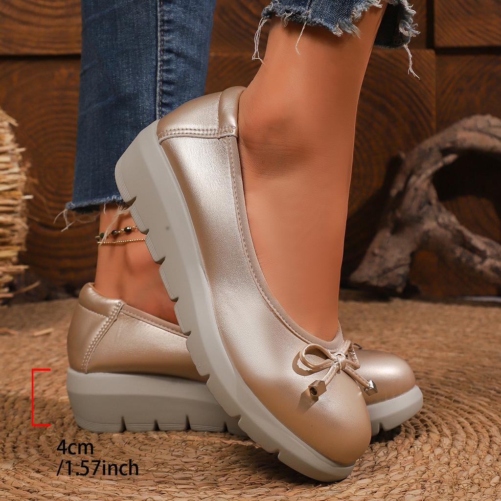 Plus Size Shoes for Women 35-42 Spring Autumn 2026 Women Platform Wedges Slip on Flats Round Toe Comfortable Zapatos De Mujer