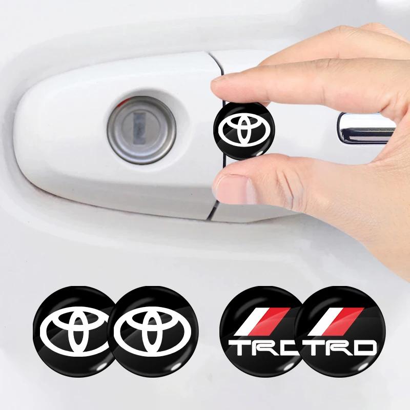 2/4/6Pcs Car Door Lock Keyhole Sticker Emblem Car Protective Sticker For Toyota TRD Racing Supra Corolla Parts Sport Yaris Grmn