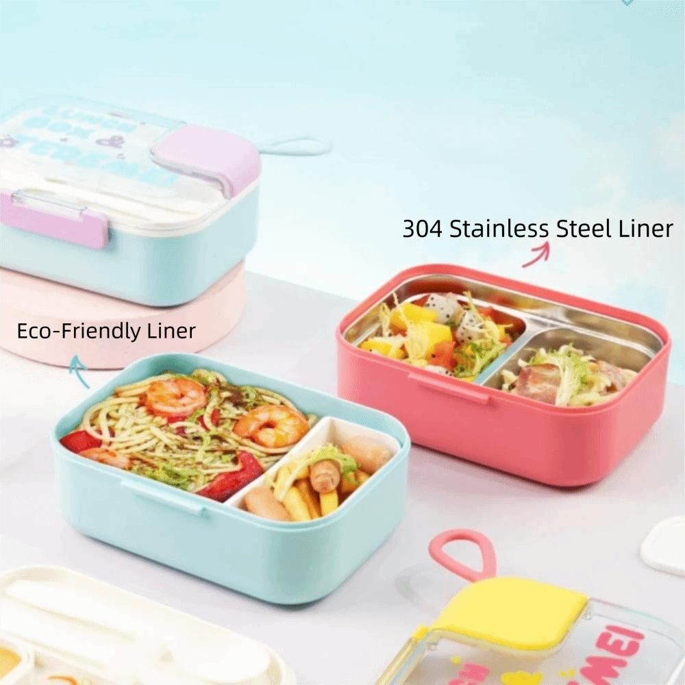 with Handle Children Lunch Box Durable Food Container Set New Kids Bento Box Outdoor Use