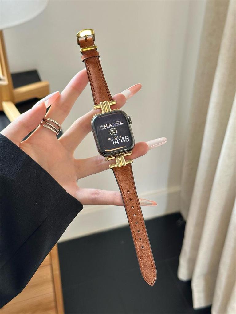 IWatch9 Vysoce kvalitní retro kožený řemínek pro Apple Watch Series SE/8/7/6/5/4/3/2/1 - Ideální pro podzim a zimu