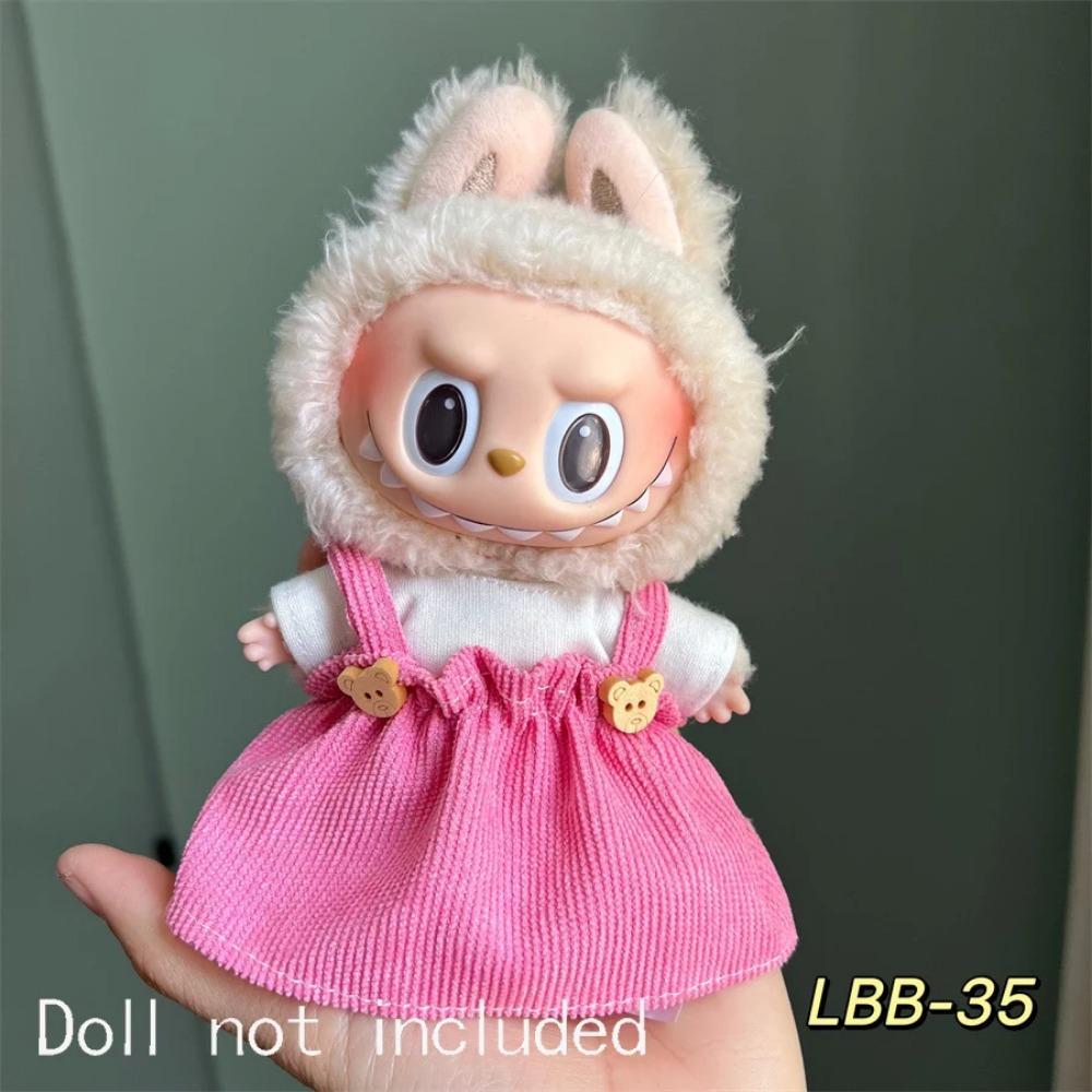 Only Clothes For 15-17CM Labubu Mini Accessories Clothes Clothing Dolls Set Sitting Party Scarf Hat Bag Cute Decoration Gift