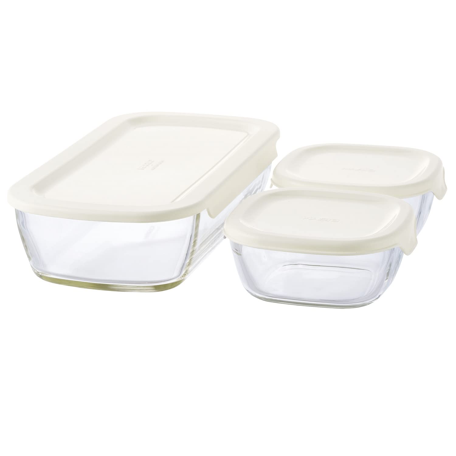 

HARIO Stacking Glass Container Set of Made in Heat-Resistant S, 3, Japan, KSTL-S-2508-OW белый
