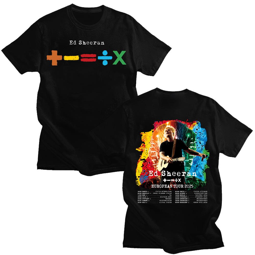 

Ed Sheeran European Tour 2025 T-shirts Men s and Women s Cotton Clothing O Collar Short Sleeve Loose Fashion Tshirt Fan Gif Tees L